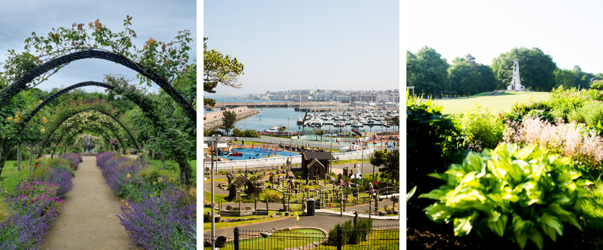 A trio of images of areas in Bangor perfect for picnics